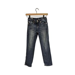 True‎ Religion Geno Slim Straight Jeans Y2K Thick Stitch Dark Wash Size 8